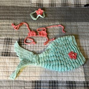 Newborn pictures crochet mermaid baby girl outfit